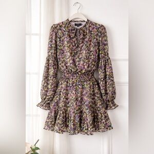 Ted Baker London Karlie Floral Confetti Print Long Sleeve Waist Mini Dress 2